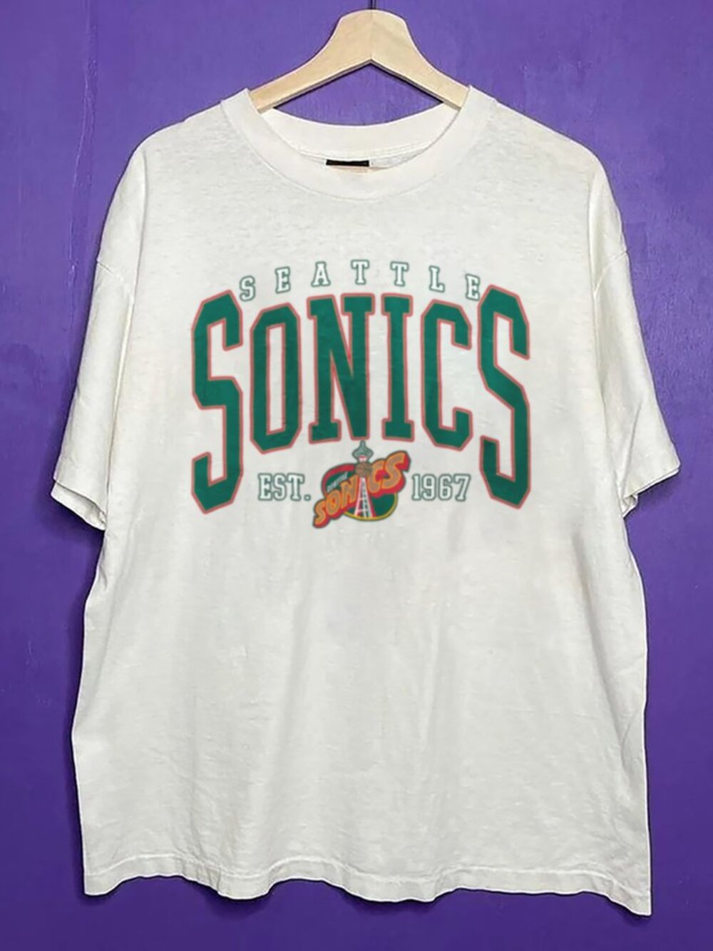 Vintage Seattle Supersonics Basketball Shirt, NBA Seattle Supersonics Shirt Tee